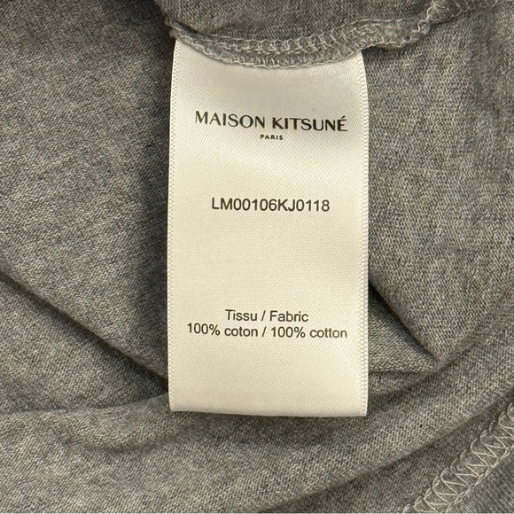 Maison Kitsuné Bold Fox Head Patch Comfort Tee – Gray, Size M - Picture 5 of 9